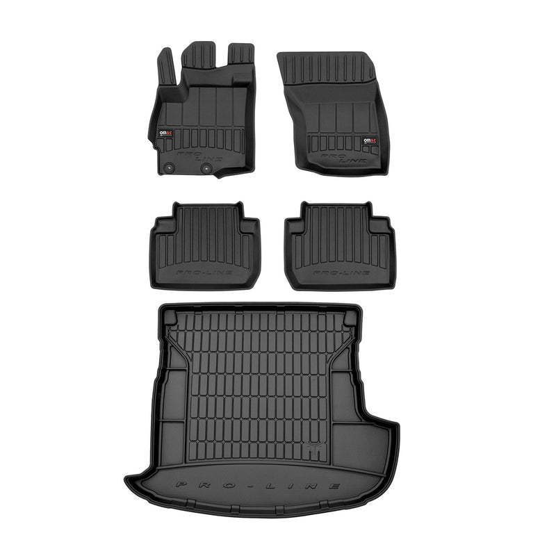 Kit Tapis de Sol et Coffre pour Mitsubishi Outlander 2012-2015 TPE Noir