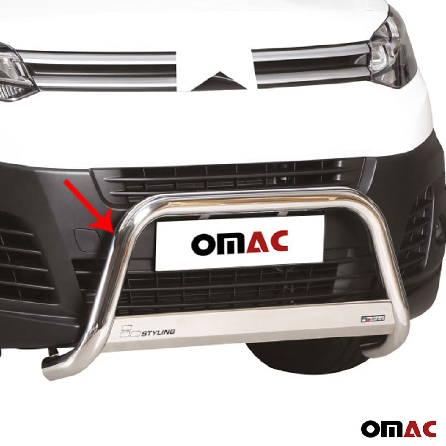 Pare-buffle Avant pour Citroen Jumpy SpaceTourer 2016-2026 63 mm en Acier Gris