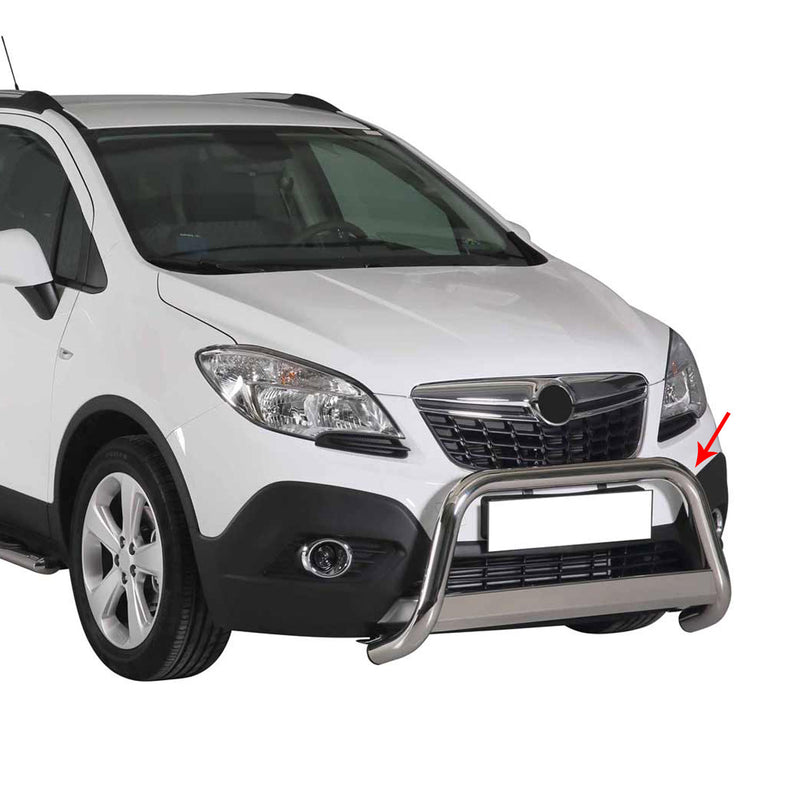 Pare-buffle Avant pour Opel Mokka 2012-2016 63 mm en Acier Gris