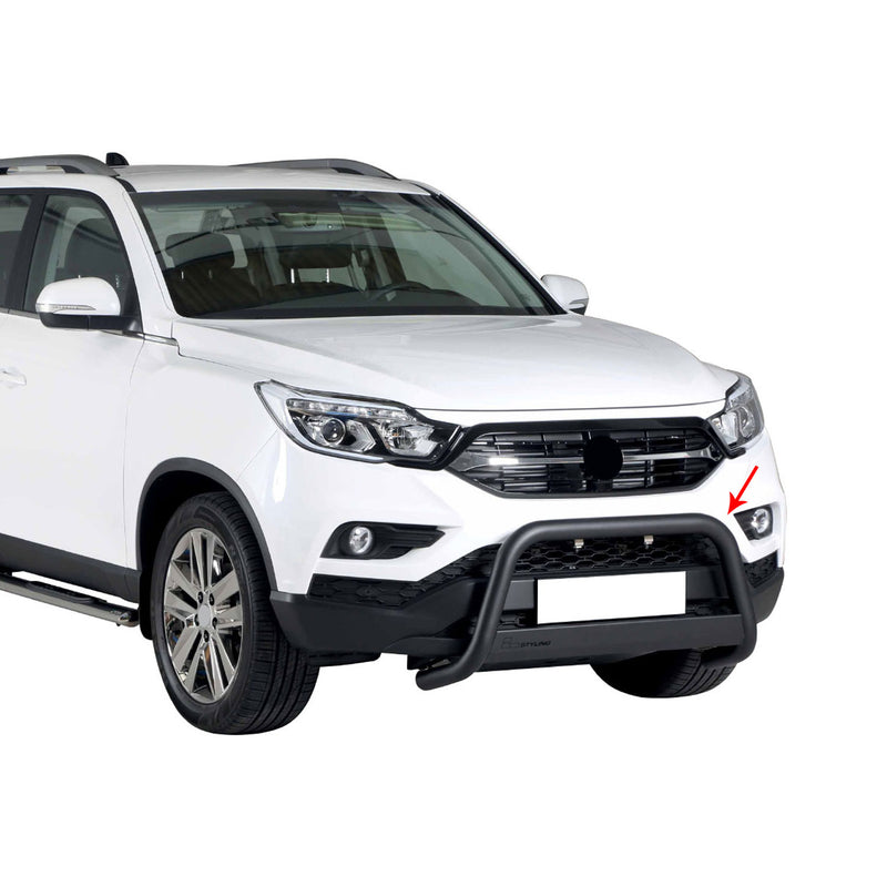 Pare-buffle Avant pour SsangYong Musso 2018-2024 63 mm en Acier Noir