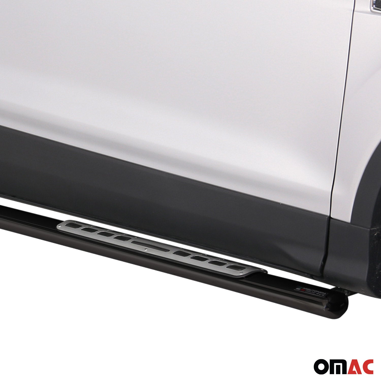 Marchepieds Latéraux pour Ford Kuga II 2012-2017 Pre-FL Acier Inoxydable Noir