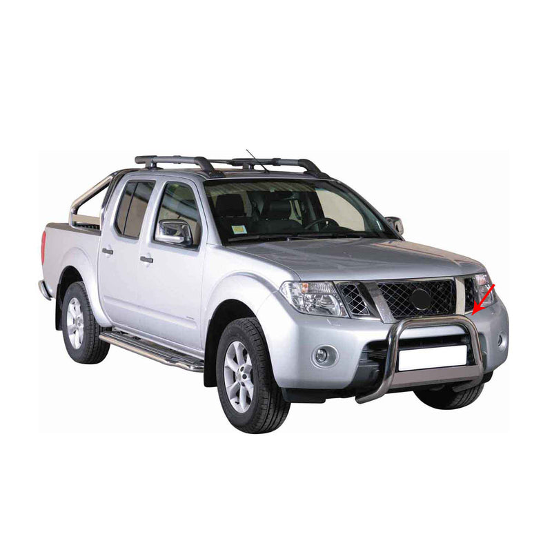 Pare-buffle Avant pour Nissan Navara 2010-2014 63 mm en Acier Gris