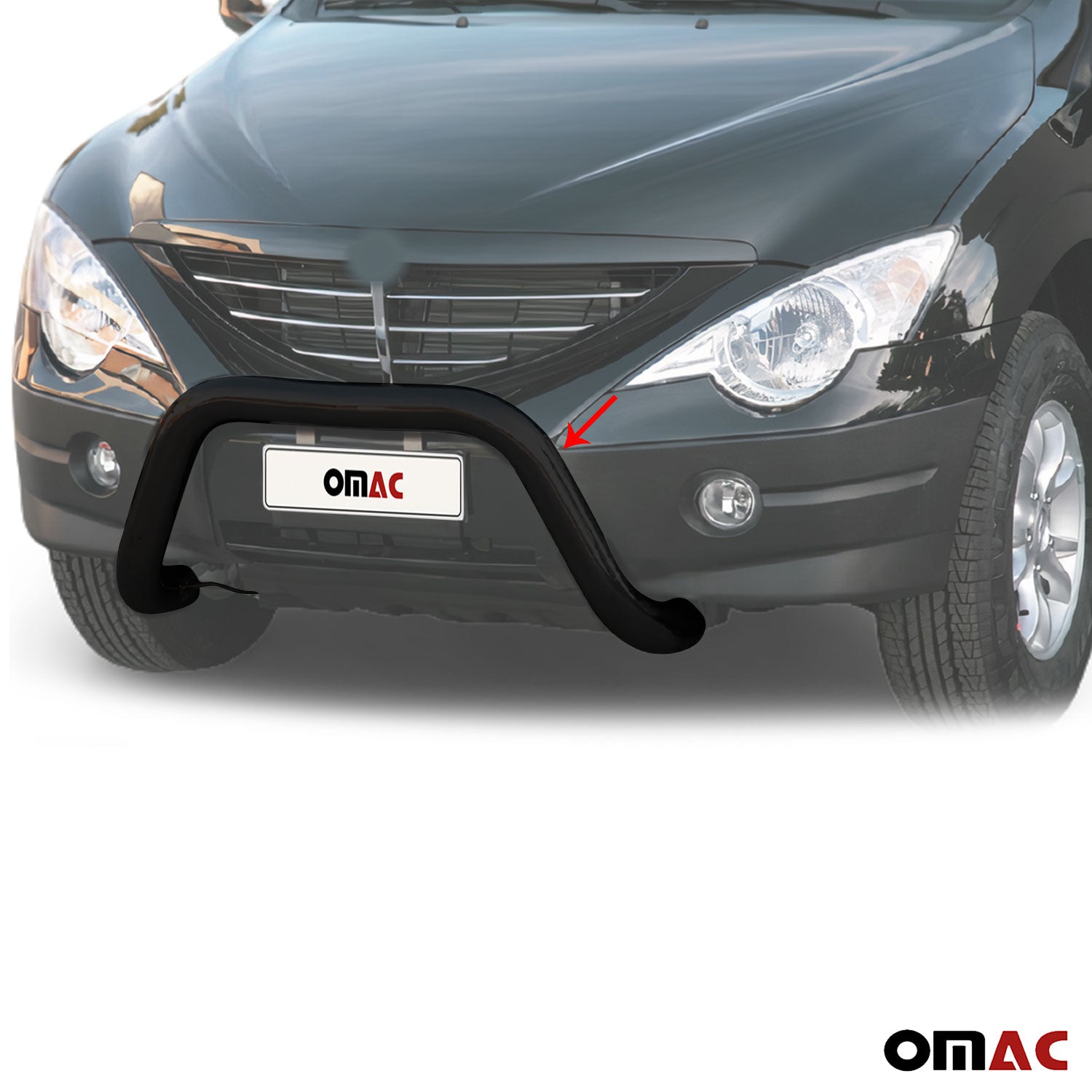 Pare-buffle Avant pour SsangYong Actyon 2006-2012 76 mm en Acier Noir