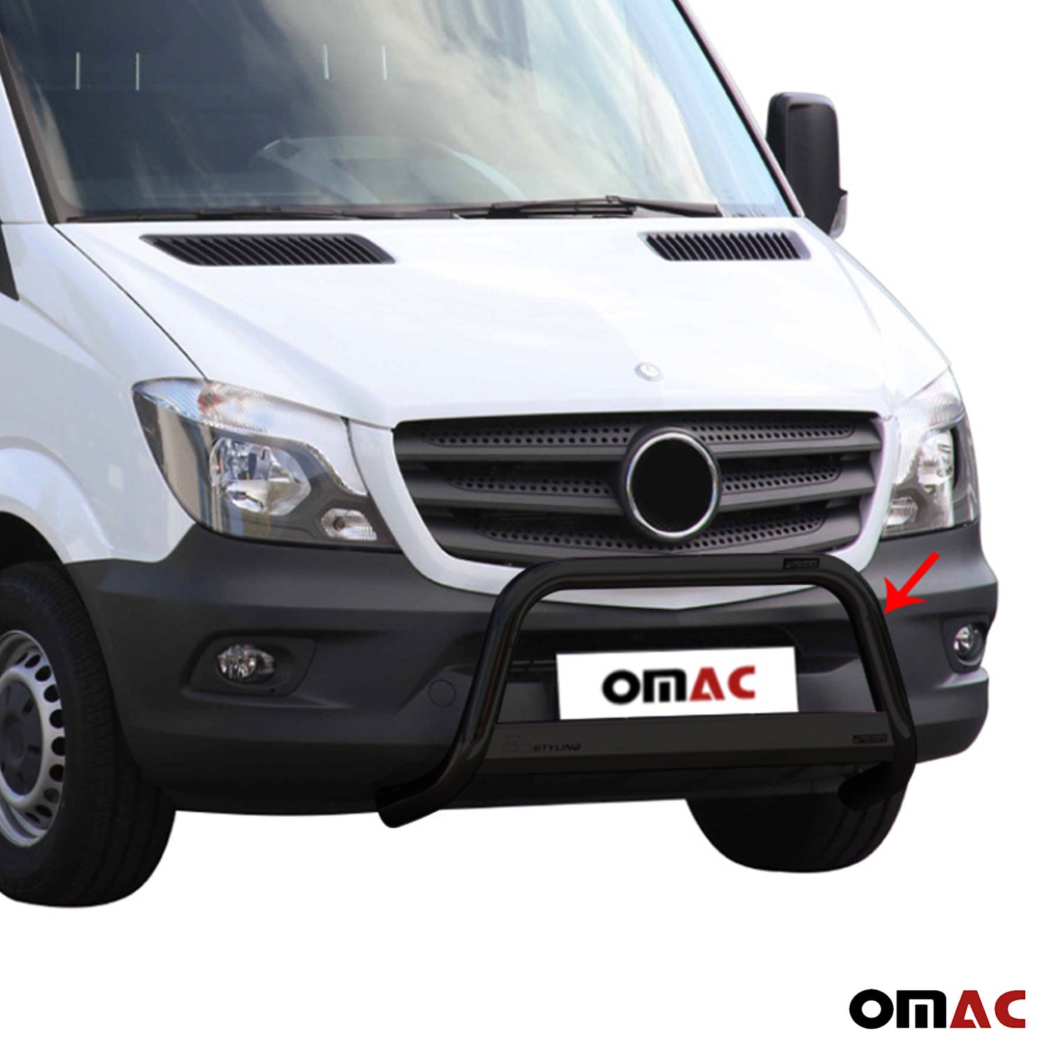 Pare-buffle Avant pour Mercedes Sprinter 2013-2018 63mm Acier Noir
