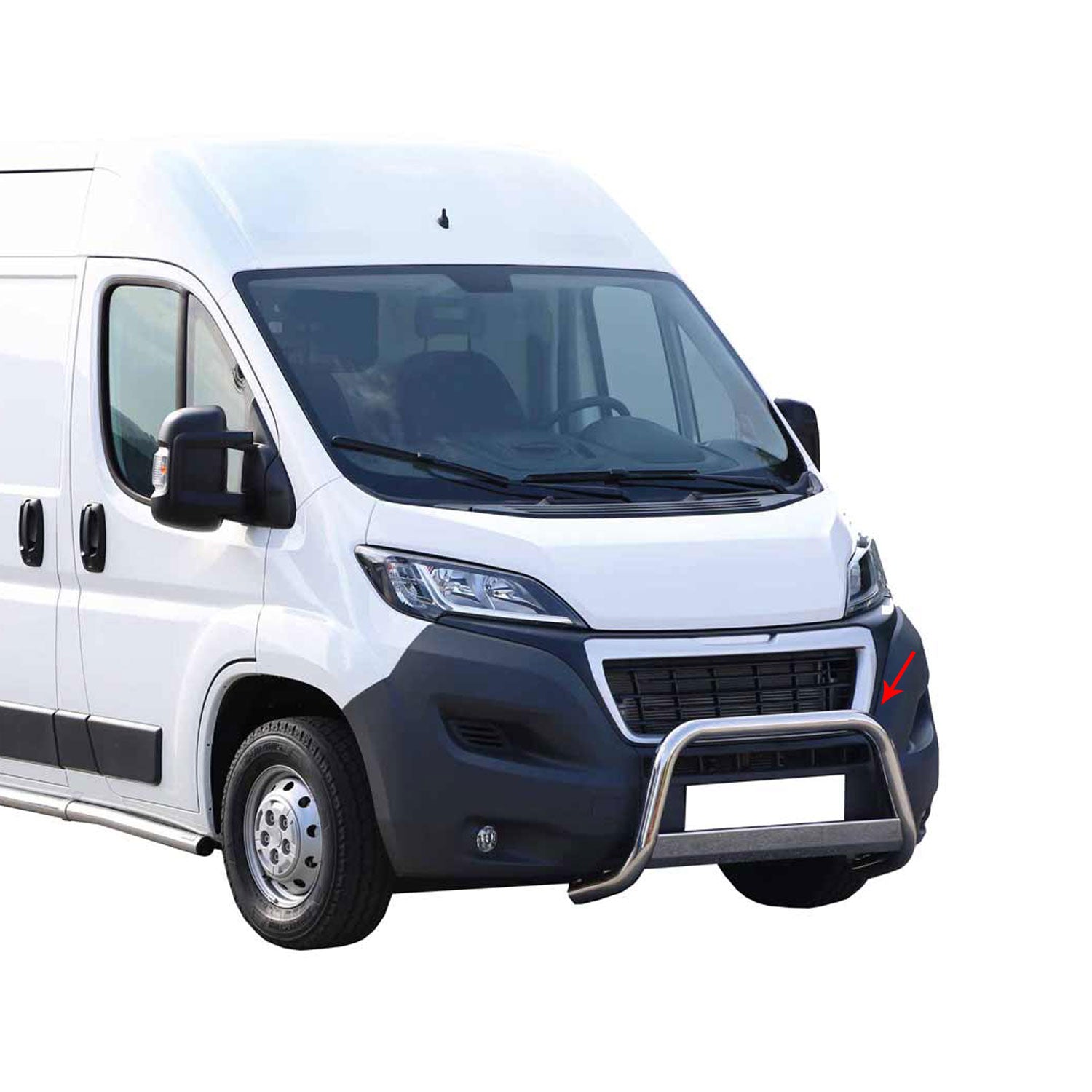 Pare-buffle Avant pour Peugeot Boxer 2014-2023 63 mm en Acier Gris