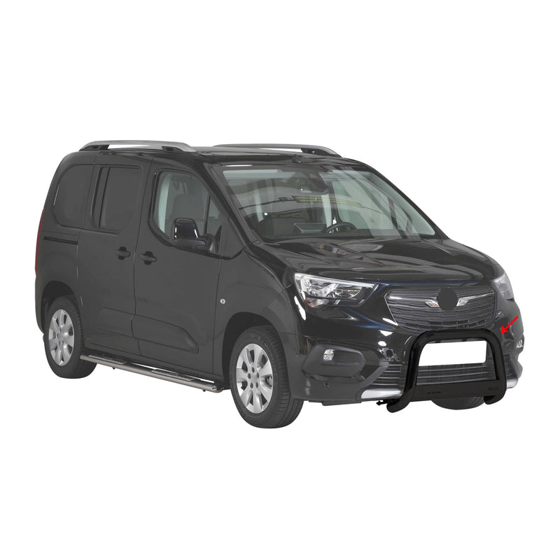 Pare-buffle Avant pour Opel Combo 2018-2024 63 mm en Acier Noir