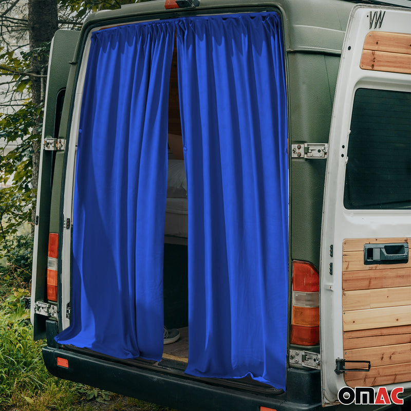 Autogardinen Heckklappe Maß für Ford Transit Tourneo Custom L1 L2 Bleu foncé