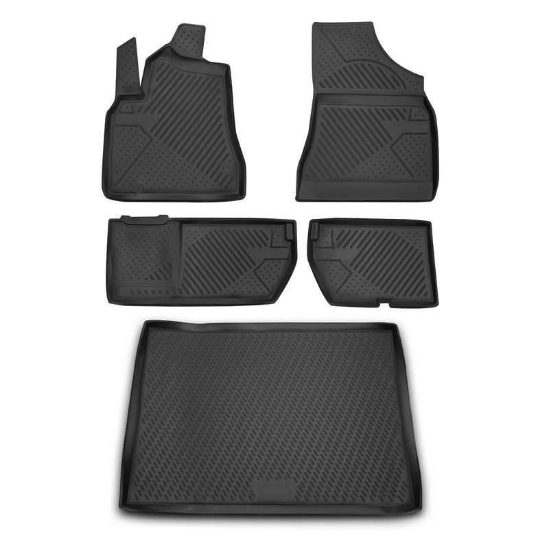 Kit Tapis de sol et coffre pour Citroen Berlingo 2008-2018 en Caoutchouc Noir