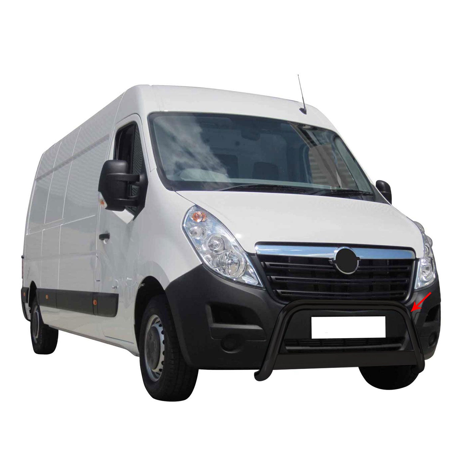 Pare-buffle Avant pour Opel Movano 2010-2021 63 mm en Acier Noir