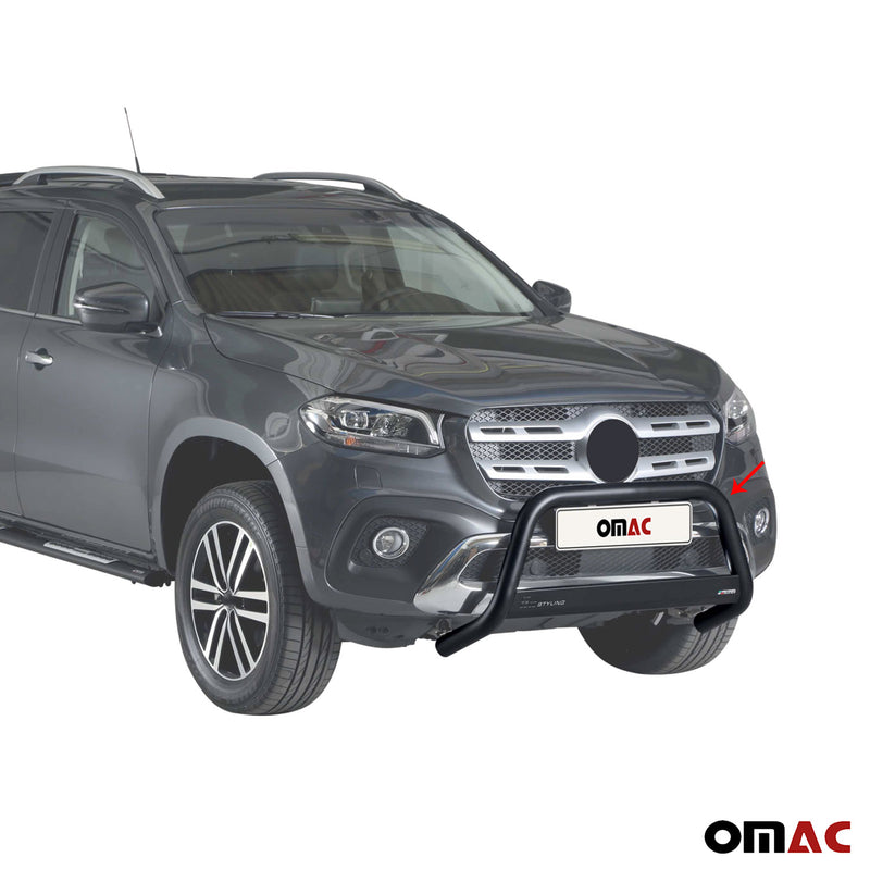 Pare-buffle Avant pour Mercedes Classe X 2017-2020 63 mm en Acier Noir
