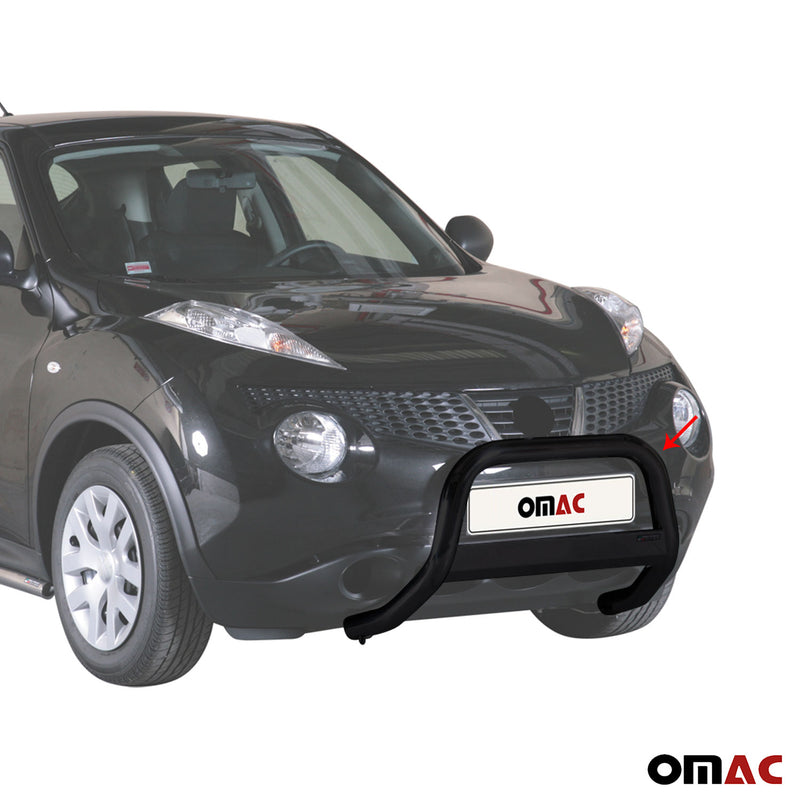 Pare-buffle Avant pour Nissan Juke 2010-2019 63 mm en Acier Noir