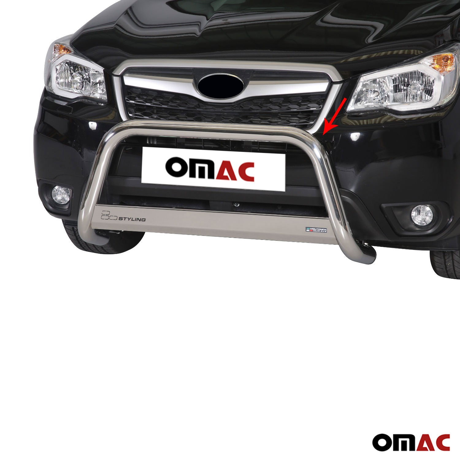 Pare-buffle Avant pour Subaru Forester IV 2013-2015 Pre-FL 63 mm en Acier Gris