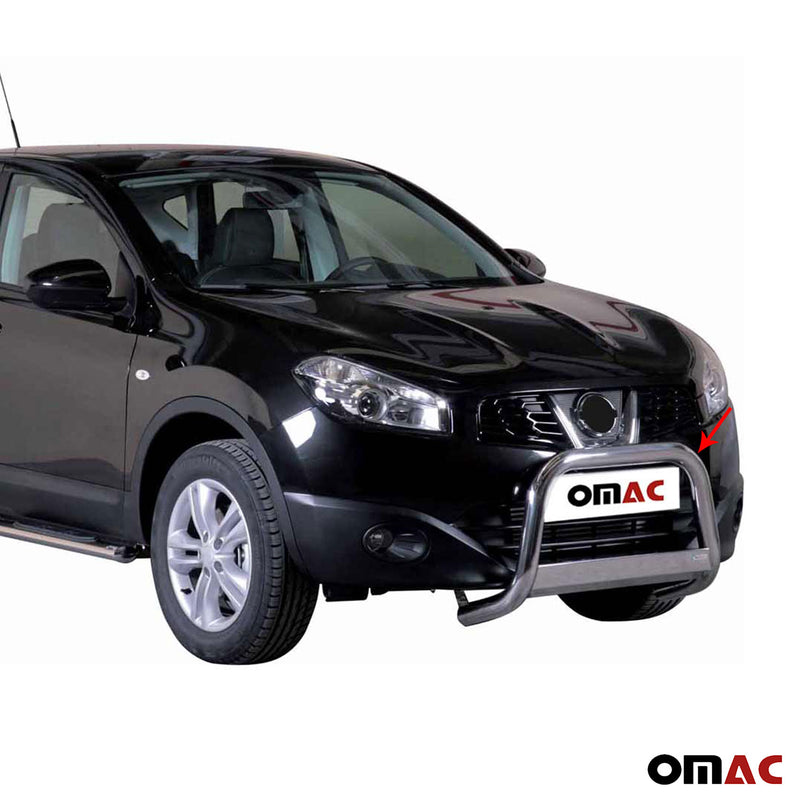 Pare-buffle Avant pour Nissan Qashqai 2010-2013 63 mm en Acier Gris