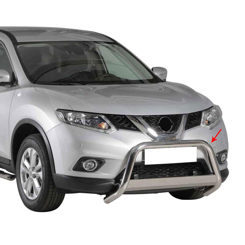 Pare-buffle Avant pour Nissan X-Trail 2015-2017 63 mm en Acier Gris