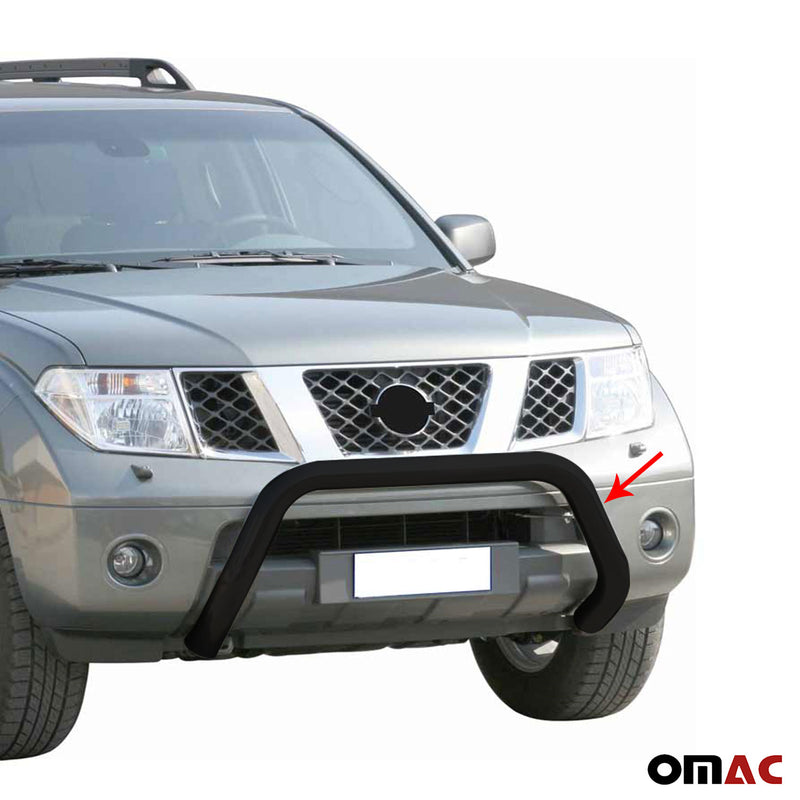 Pare-buffle Avant pour Nissan Navara 2005-2010 76 mm en Acier Noir