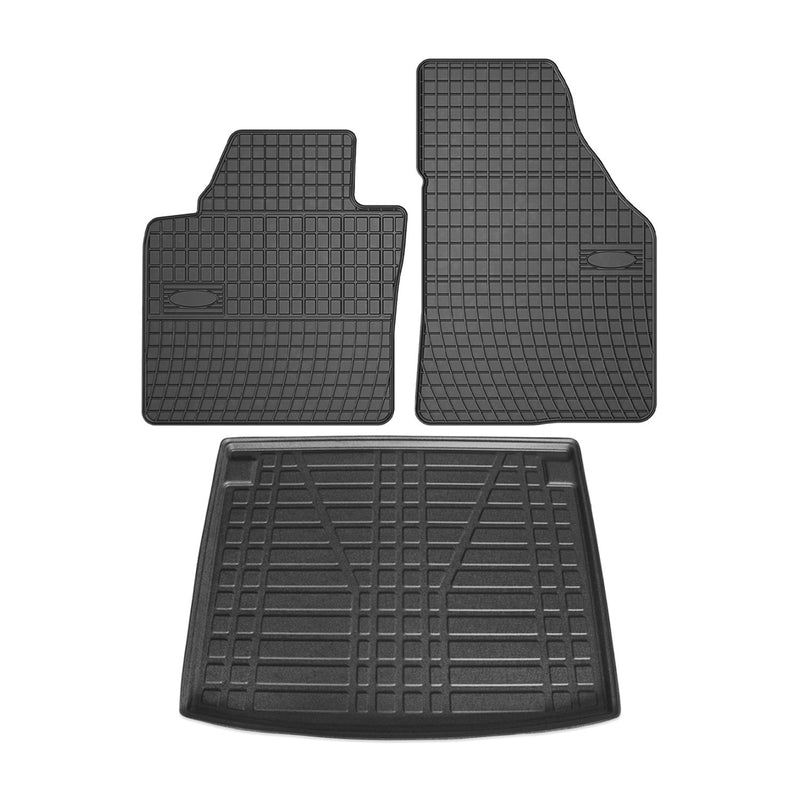 Kit Tapis de sol et coffre pour VW Caddy 2004-2010 TPE Noir