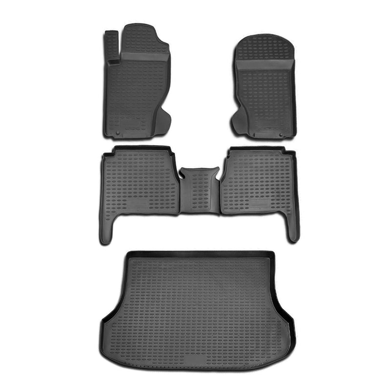 Kit Tapis de sol et coffre pour Kia Sorento 2002-2009 en Caoutchouc TPE Noir