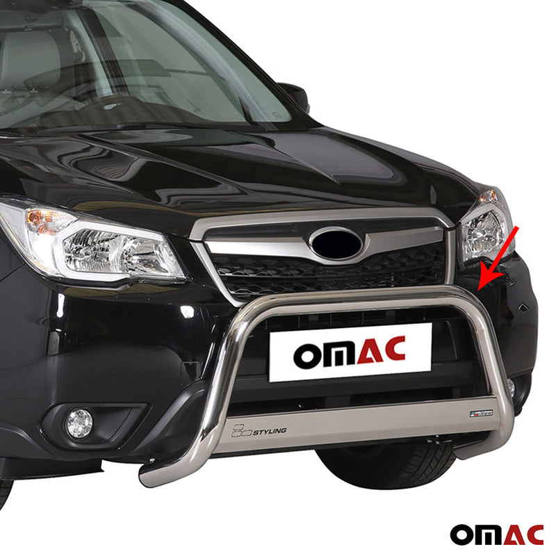 Pare-buffle Avant pour Subaru Forester 2013-2015 63 mm en Acier Gris