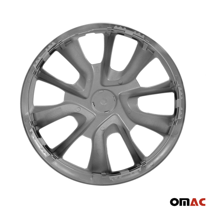 Jeu Enjoliveurs de Roue pour Renault Megane 4Piéces 15 Pouces Gris