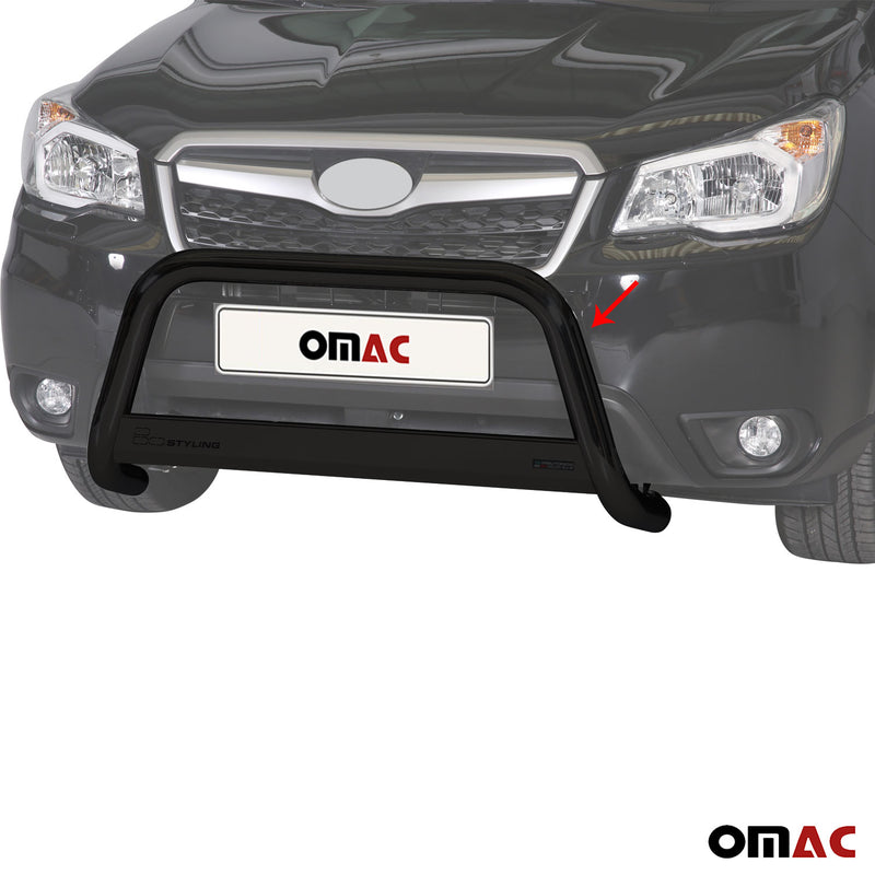 Pare-buffle Avant pour Subaru Forester 2013-2015 63 mm en Acier Noir