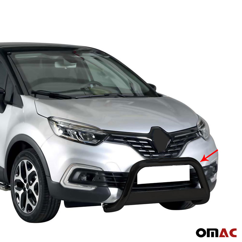 Pare-buffle Avant pour Renault Captur 2017-2019 63 mm en Acier Noir