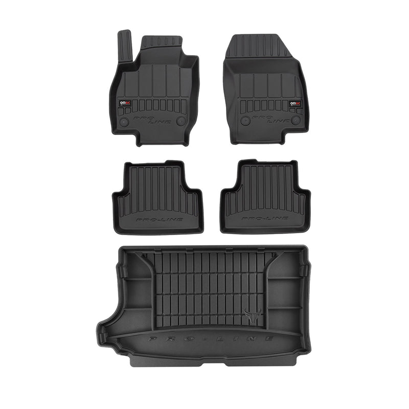 Kit Tapis de Sol et Coffre pour VW T-Cross 2018-2022 TPE Noir