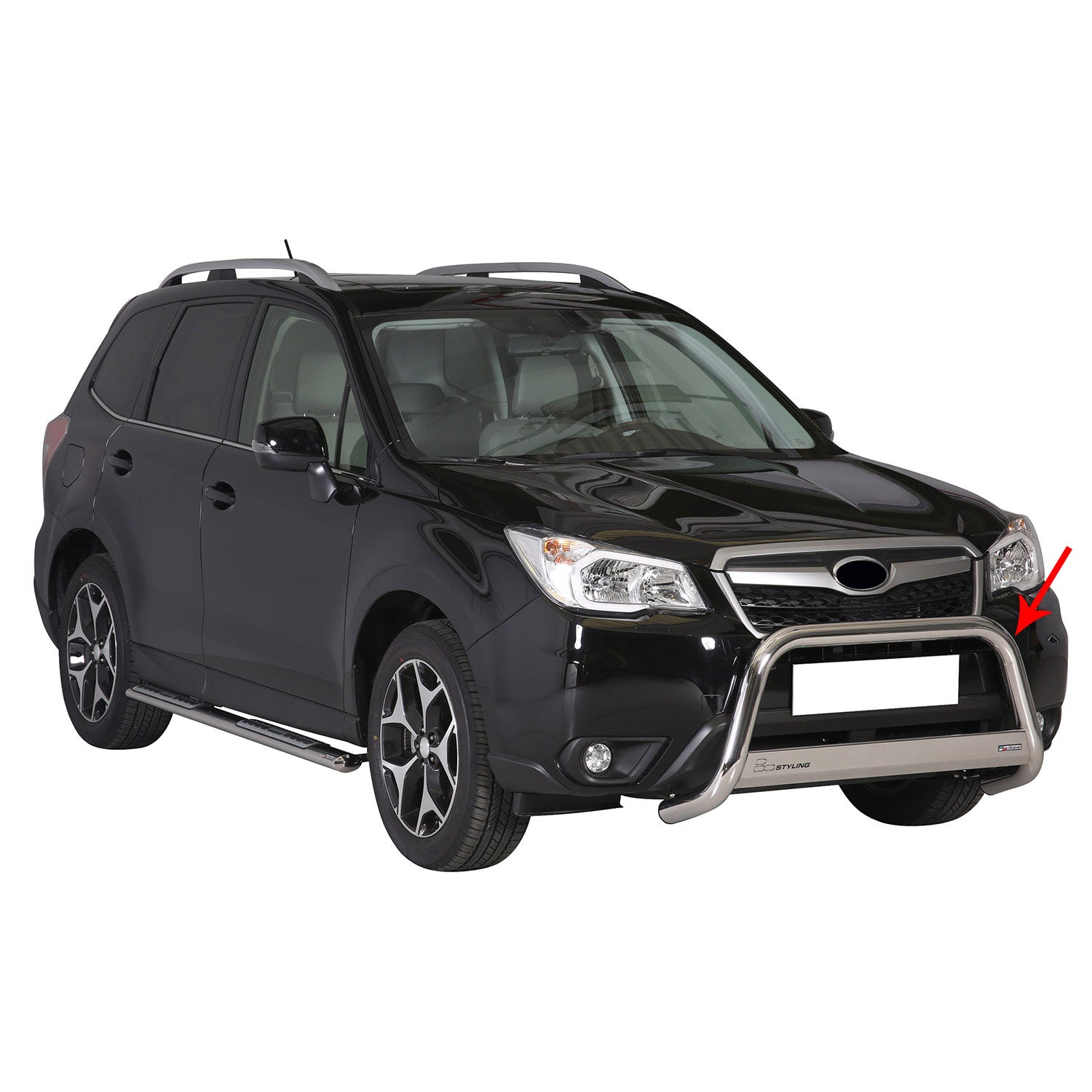 Pare-buffle Avant pour Subaru Forester IV 2013-2015 Pre-FL 63 mm en Acier Gris