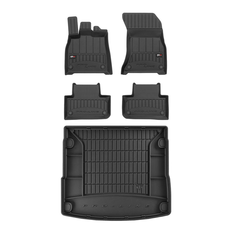 Kit Tapis de Sol et Coffre pour Audi Q5 II 2017-2022 TPE Noir