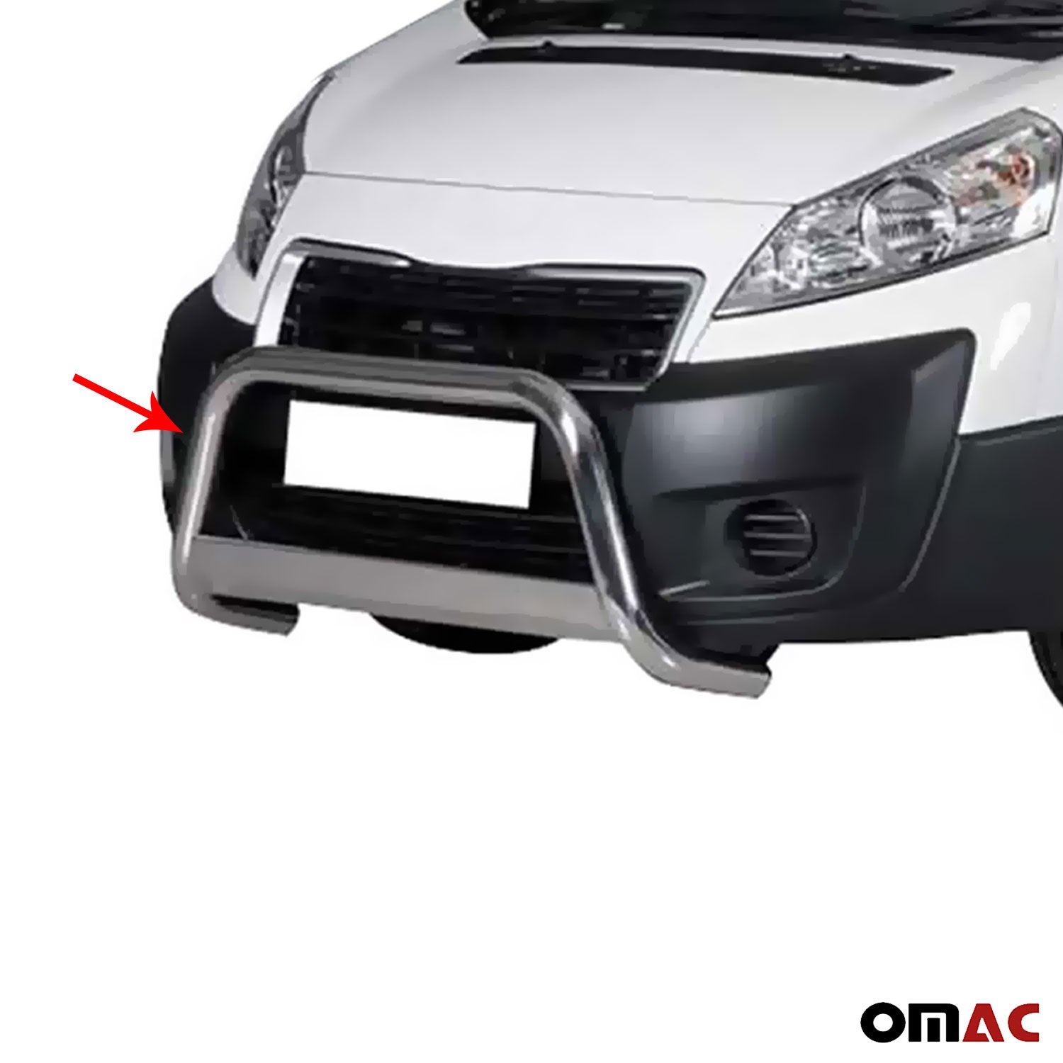 Pare-buffle Avant pour Peugeot Expert 2013-2016 63 mm en Acier Gris