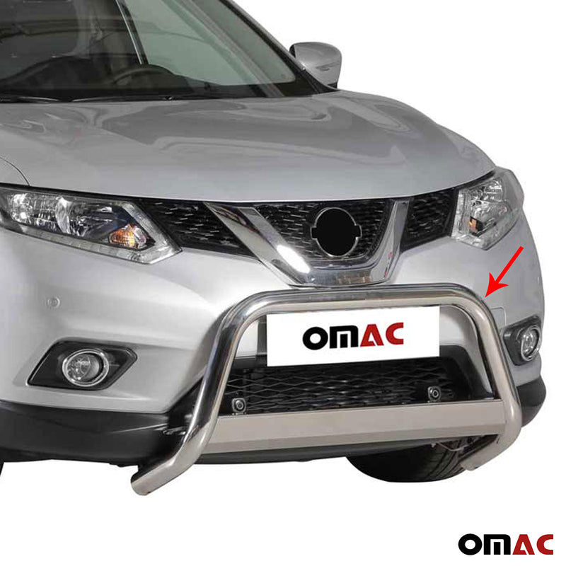 Pare-buffle Avant pour Nissan X-Trail 2015-2017 63 mm en Acier Gris