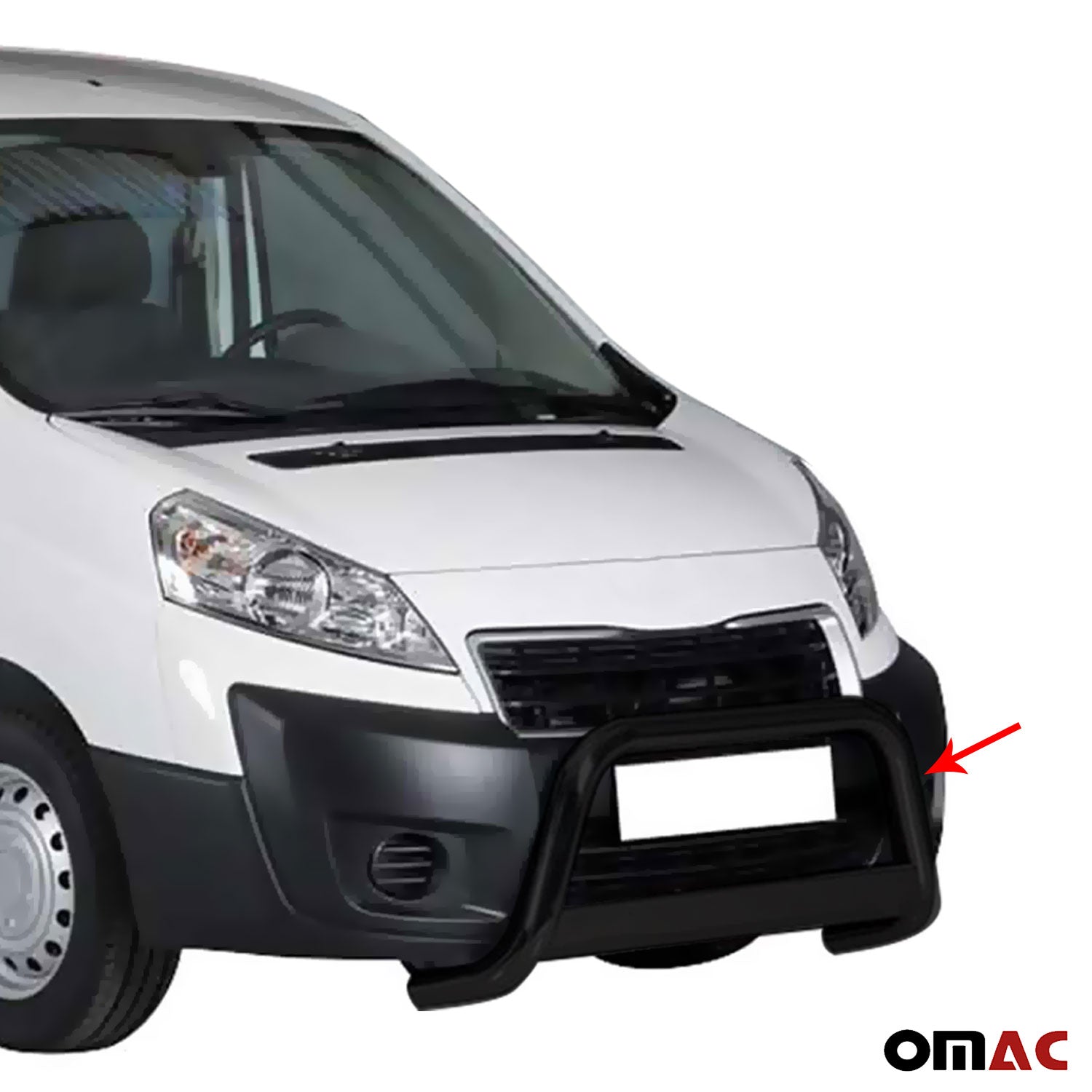 Pare-buffle Avant pour Peugeot Expert 2013-2016 63 mm en Acier Noir