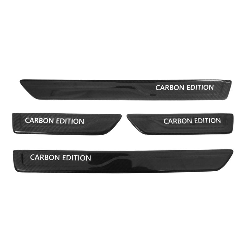 Couverture de Seuil de porte pour voiture Universel Carbone Noir 4 Pcs