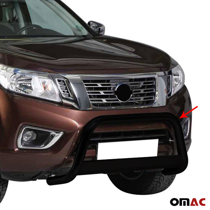 Pare-buffle Avant pour Nissan NP300 Navara 2016-2021 63 mm en Acier Noir