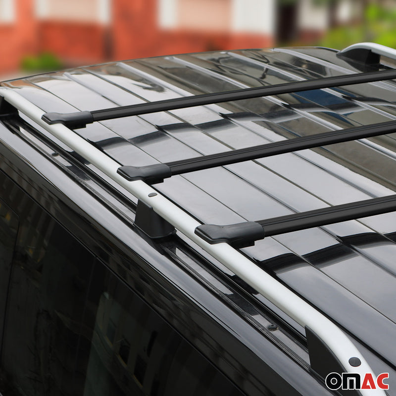 Barres de toit transversales pour Fiat Ducato 2006-2024 Aluminium Noir 3x