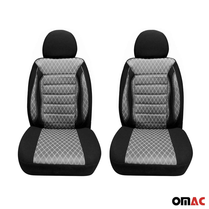 Couvre-Siége pour VW Golf 8 en Polycoton Gris-Noir 2 Pcs