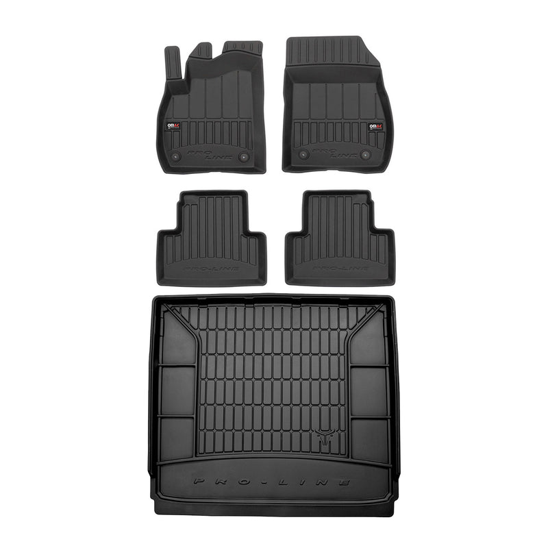 Kit Tapis de Sol et Coffre pour Opel Zafira C 2012-2019 TPE Noir