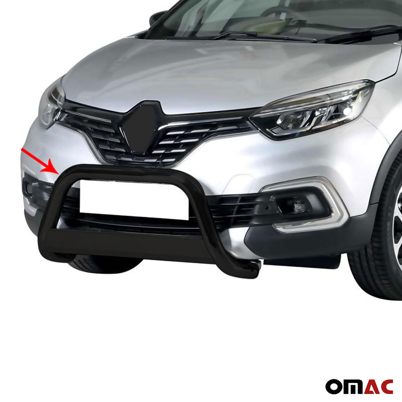 Pare-buffle Avant pour Renault Captur 2017-2019 63 mm en Acier Noir