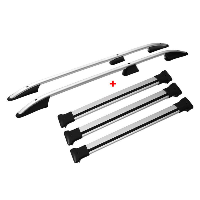 Kit Barres de toit pour VW T5 T6 Transporter Alu Gris L2 Empattement Long 5x