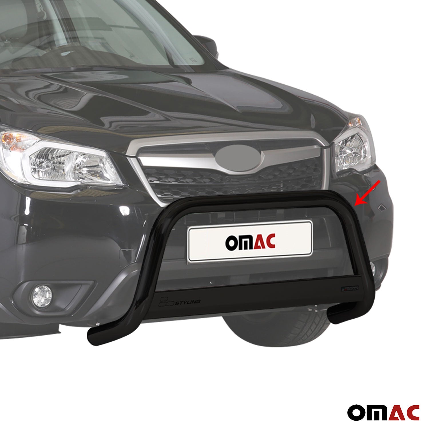 Pare-buffle Avant pour Subaru Forester IV 2013-2015 Pre-FL 63 mm en Acier Noir