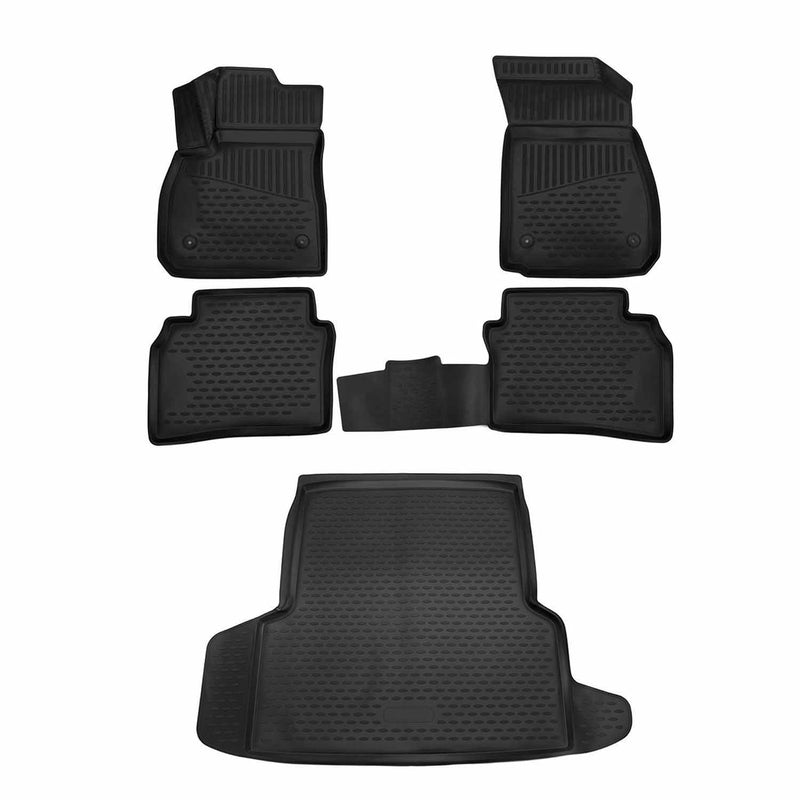 Kit Tapis de sol et coffre pour Opel Insignia B 2017-2024 SD en Caoutchouc Noir