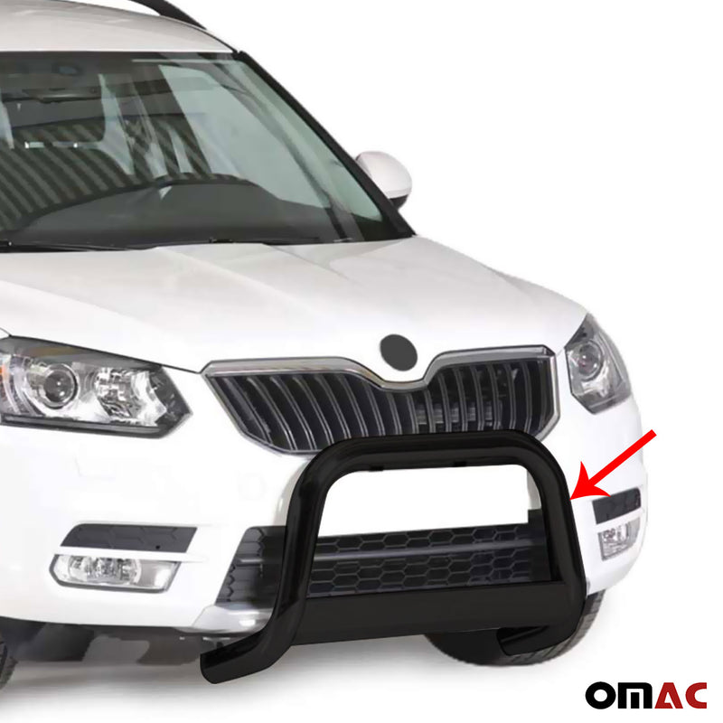 Pare-buffle Avant pour Skoda Yeti 2014-2017 63 mm en Acier Noir