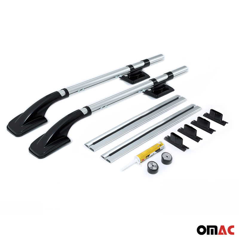 KIT Barres de toit trans+long pour VW Amarok 2010-2024 Aluminium Gris