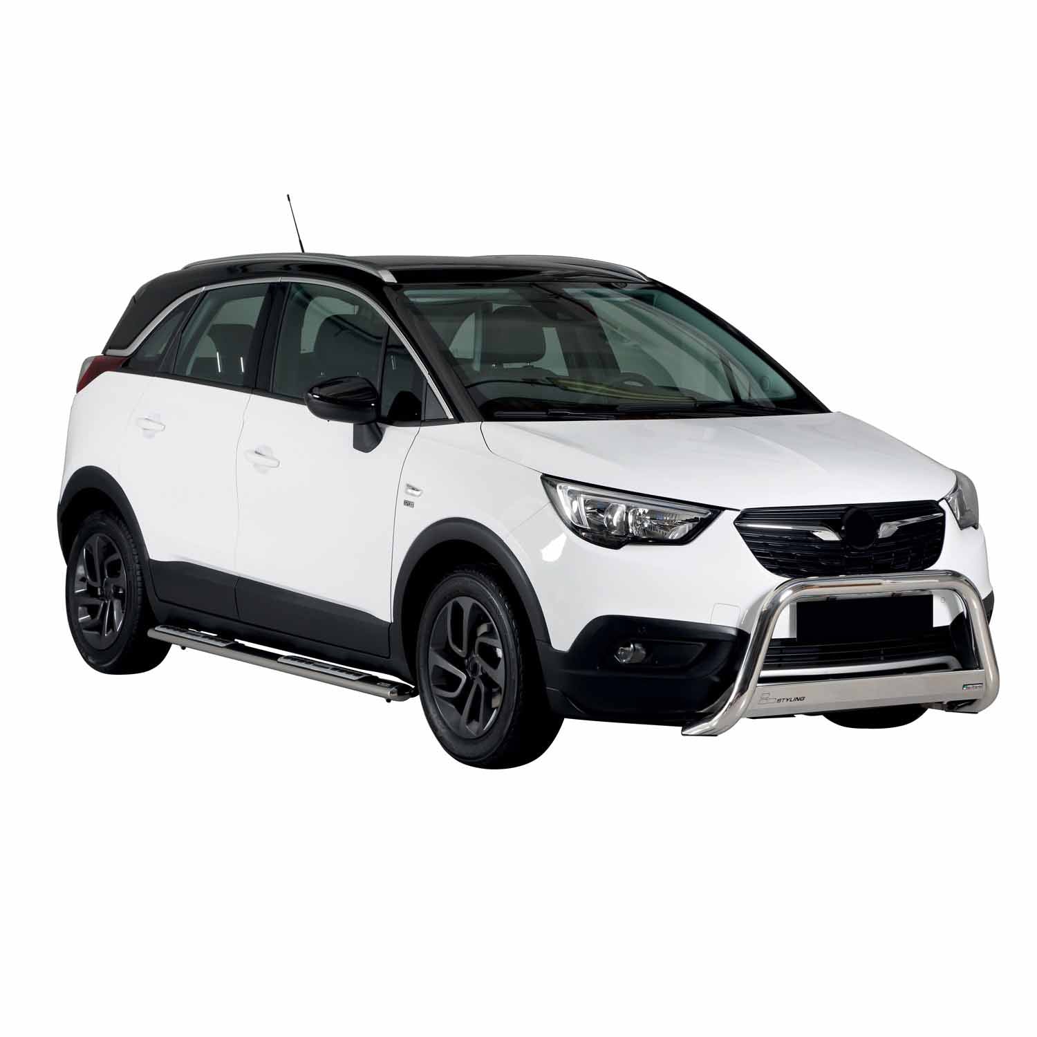 Marchepieds Latéraux pour Opel Crossland X 2017-2024 Acier Inoxydable Argent