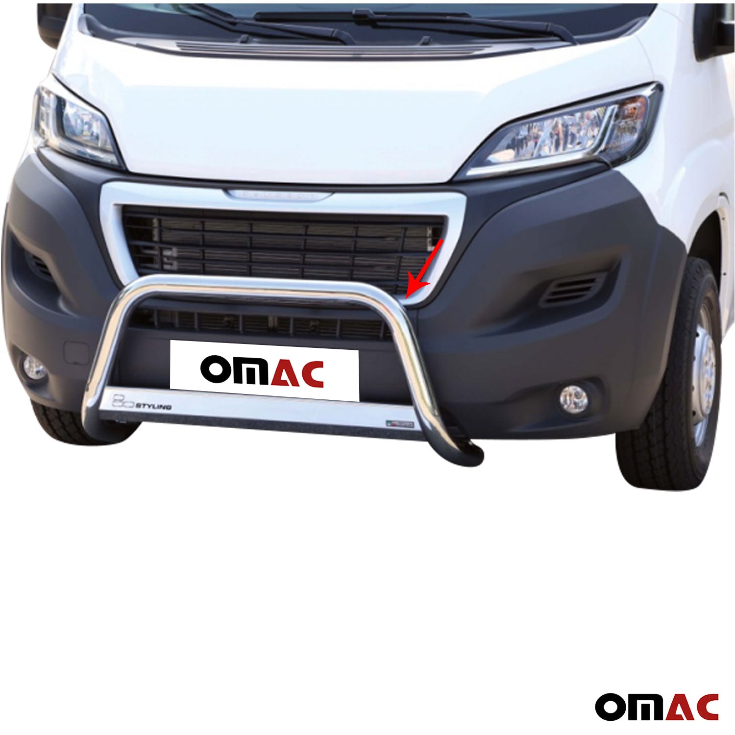 Pare-buffle Avant pour Peugeot Boxer 2014-2023 63 mm en Acier Gris