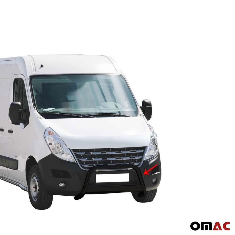 Pare-buffle Avant pour Renault Master 2010-2018 63 mm en Acier Noir