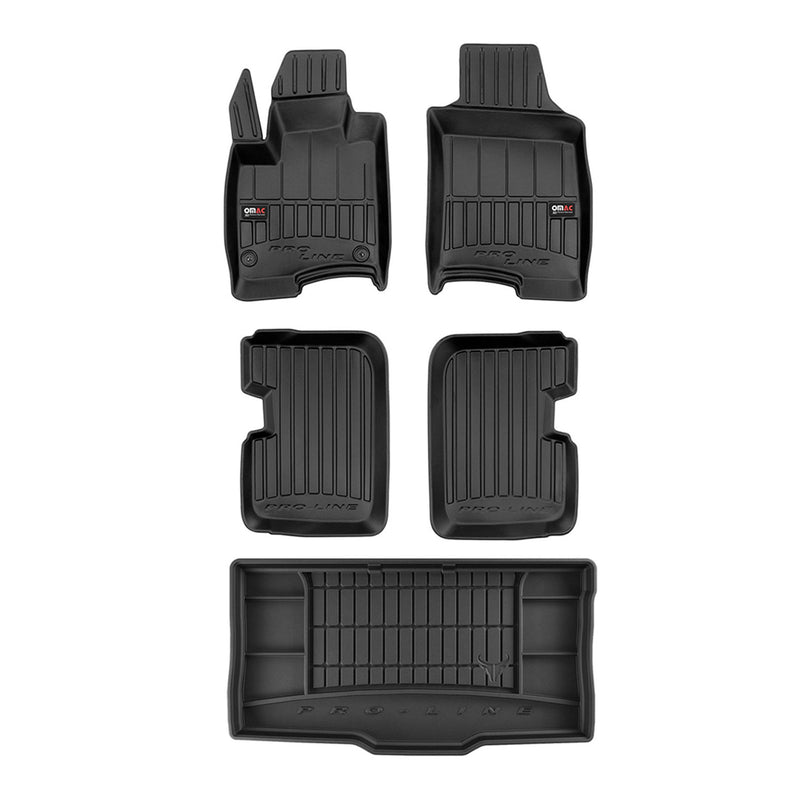 Kit Tapis de Sol et Coffre pour Fiat Panda 2011-2022 TPE Noir