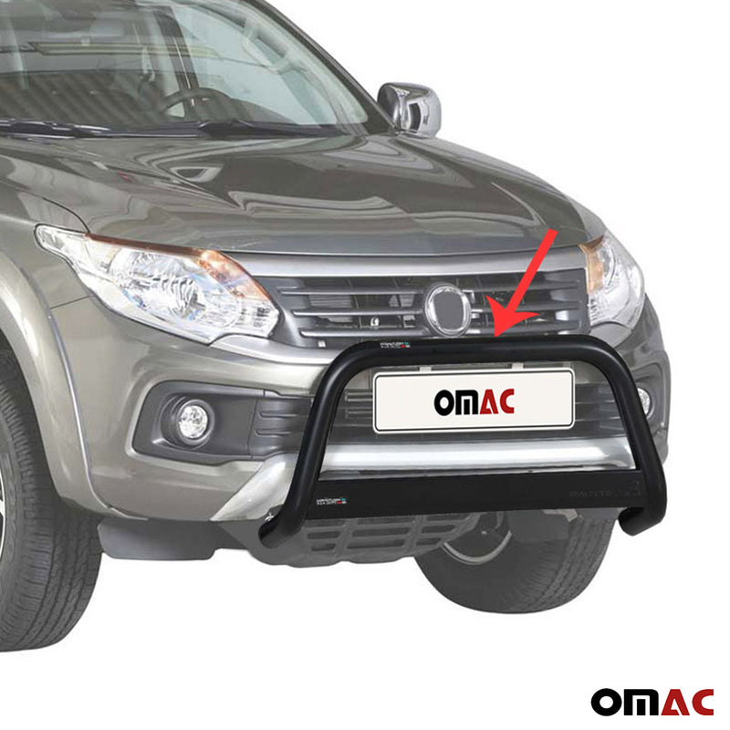 Pare-buffle Avant pour Fiat Fullback 2016-2019 63 mm en Acier Noir