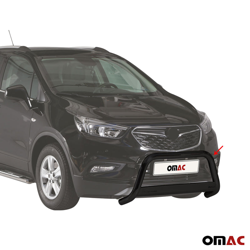 Pare-buffle Avant pour Opel Mokka X 2016-2019 63 mm en Acier Noir