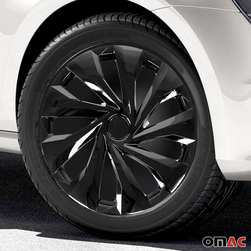 Jeu Enjoliveurs de Roue pour Peugeot 2008 15 Pouces 4 Piéces Noir