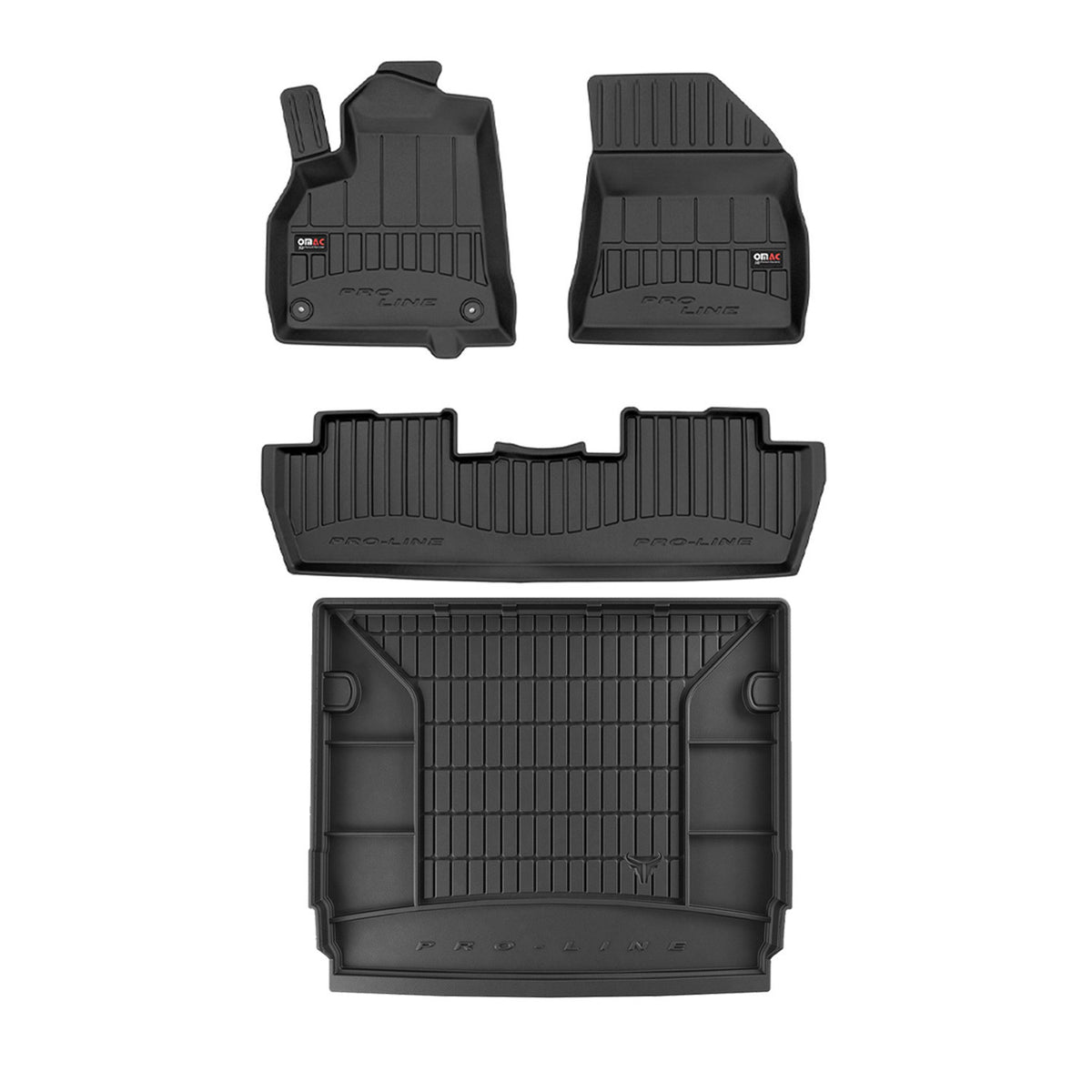 Kit Tapis de Sol et Coffre pour Peugeot 5008 2009-2017 TPE Noir